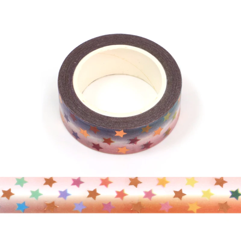 1 pz. 10M Deco lamina di rame stelle nastro Washi per Planner Scrapbooking adesivi nastro adesivo carino Kawaii Papeleria