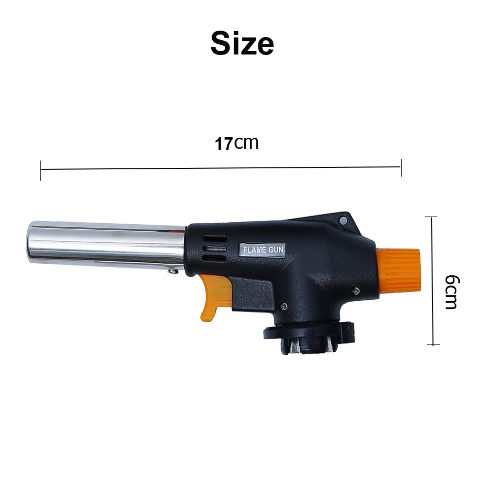 Imagem -05 - Churrasco Cozinhar Soldagem Tocha de Gás Pistola Chama Bico ao ar Livre Acampamento Ignição Lança-chamas Aquecimento Butano Queimador Spray Equipamentos