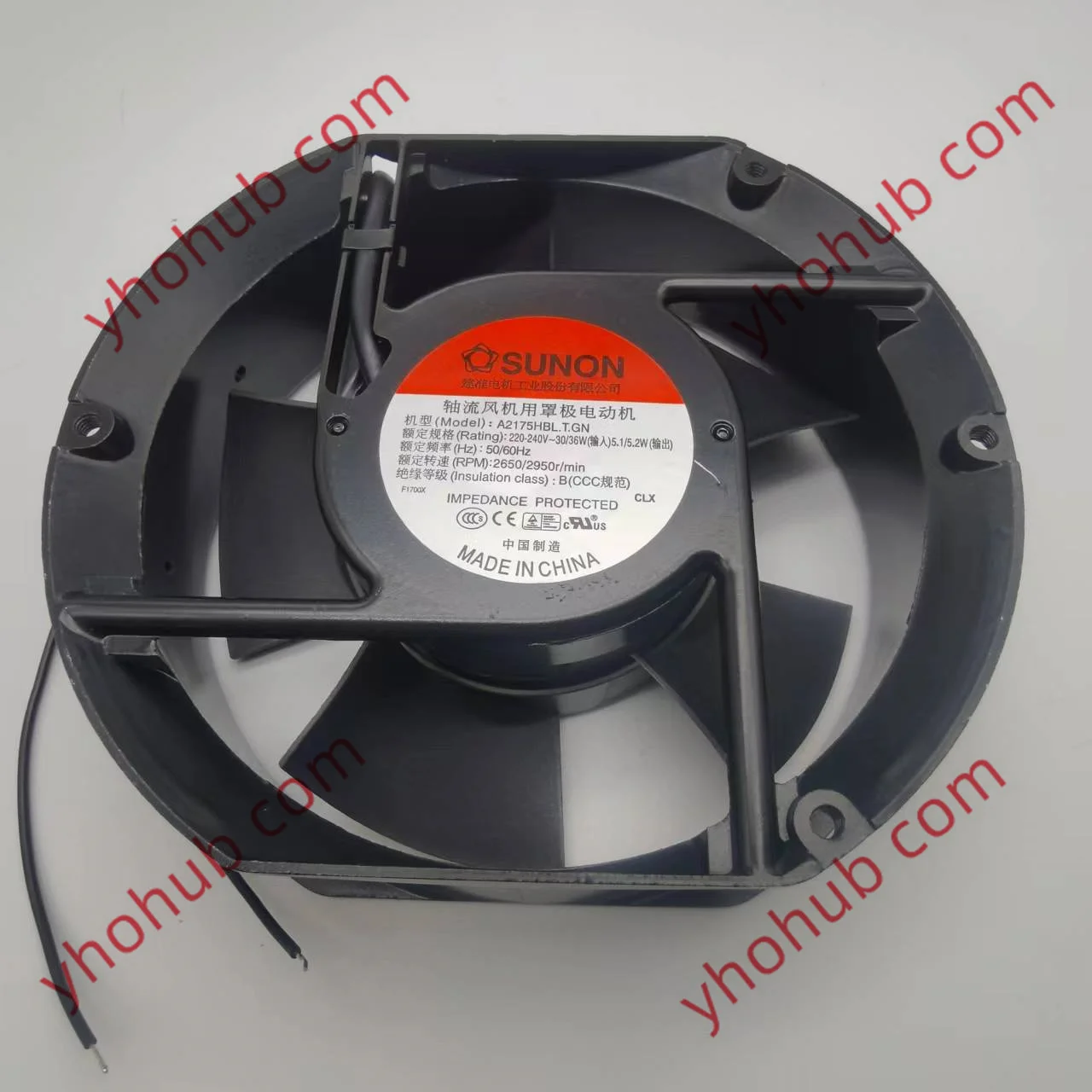 

SUNON A2175-HBL A2175HBL AC 220V 0.11A 172x152x51mm 2-Wire Server Cooling Fan