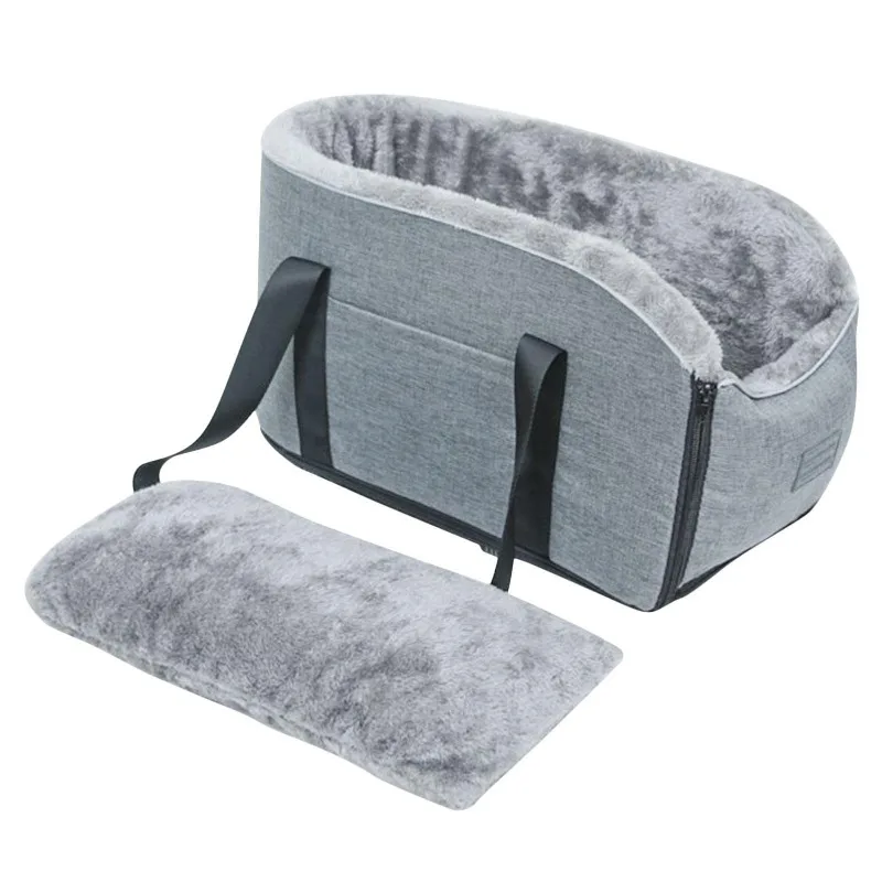 

Pet Car Seat Small Pet Portable Washable Center Console Cat and Dog Car Seat Comfortable Removable