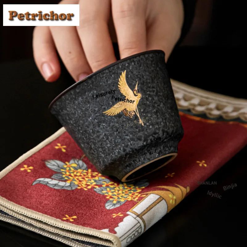 

Forbidden City Crane Teacup Vintage Tea Bowl Mug Tea-tasting Meditation Cup Jianzhan Master Cups Kettle Pot Bearing Set Supplies