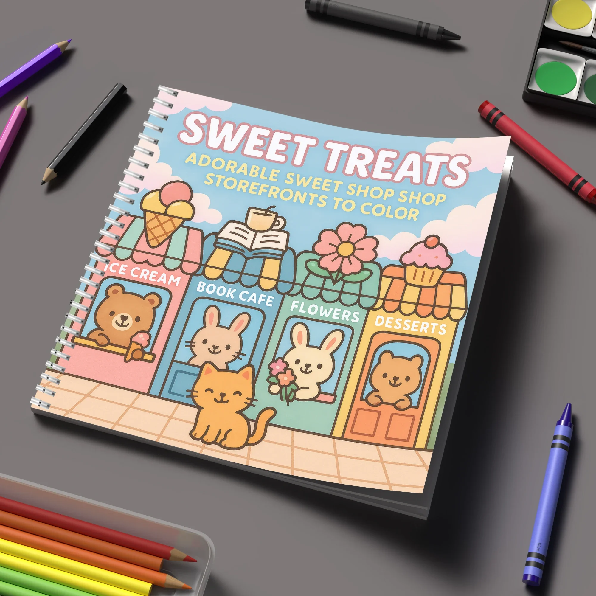 Sweet Treats Bold-easy Patterns Coloring Book for Adults Cute Drawing Book Perfect Gift for Birthday Back to School Art Supplies