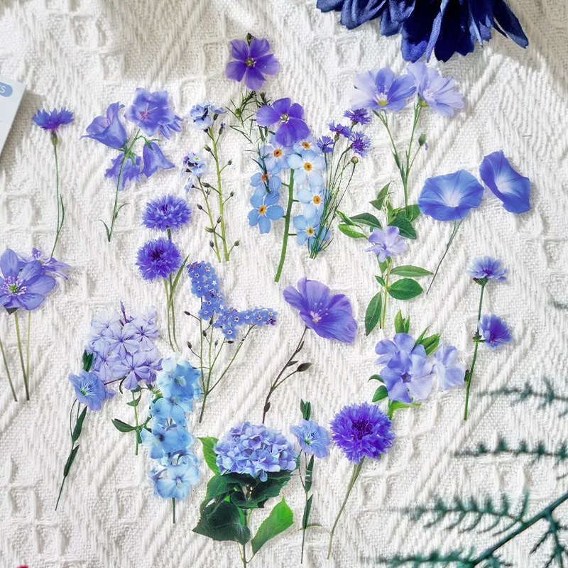 40pcs/pack PET Flowers Stickers Plant Stickers Daisy Decor Stationery for Junk Journal DIY Scrapbooking Label Stickers image 2