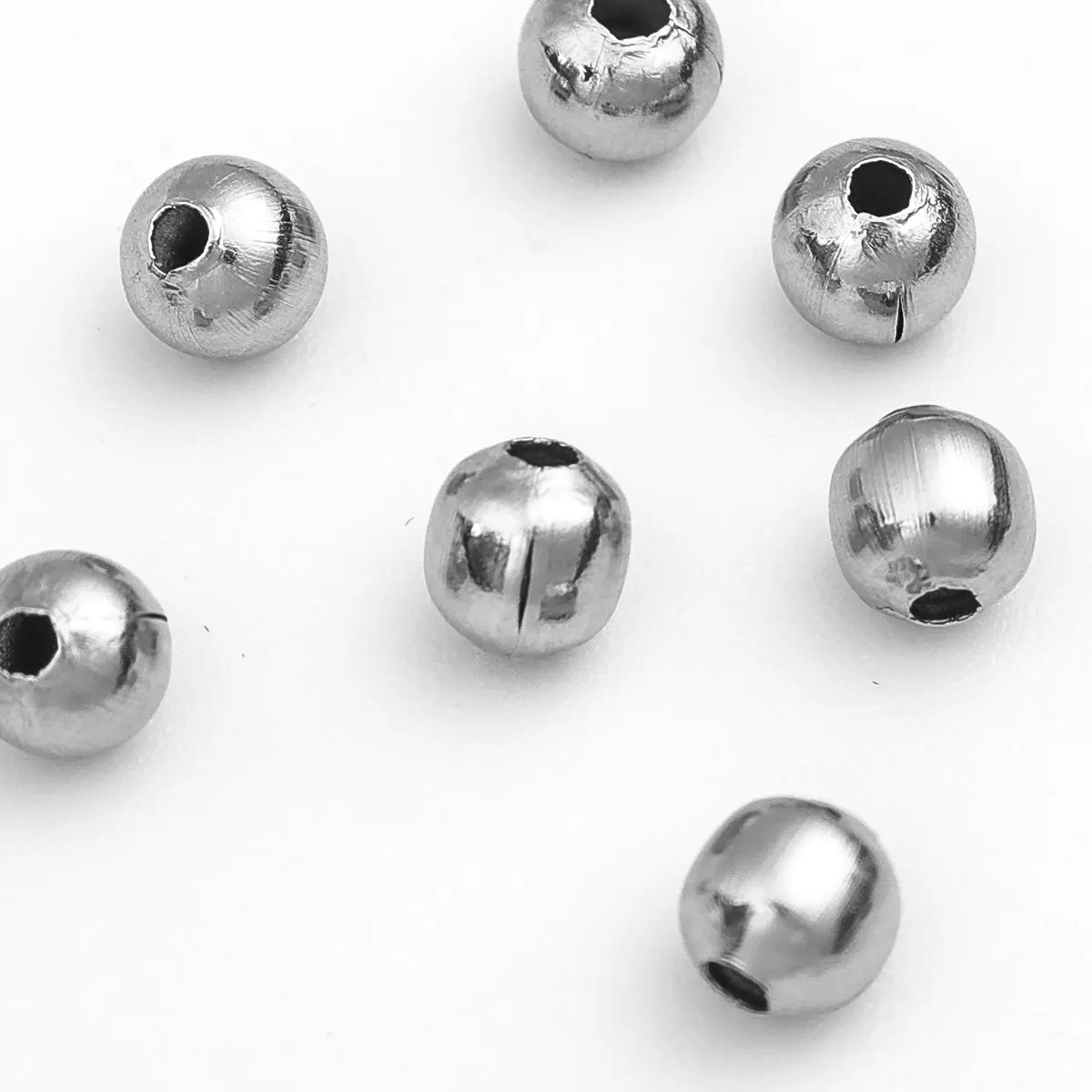 10/20/50/100 PCs Stainless Steel Beads Round Hollow Spacer Beads Bracelet Necklace Chain Making Accessories 3/4/5/6/8/10mm