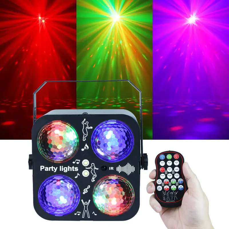 

Wuzstar LED Creative Pattern Stage Light Auto Rotating Colorful Party Light Music Sync Ambient Light for Wedding Indoor Banquet