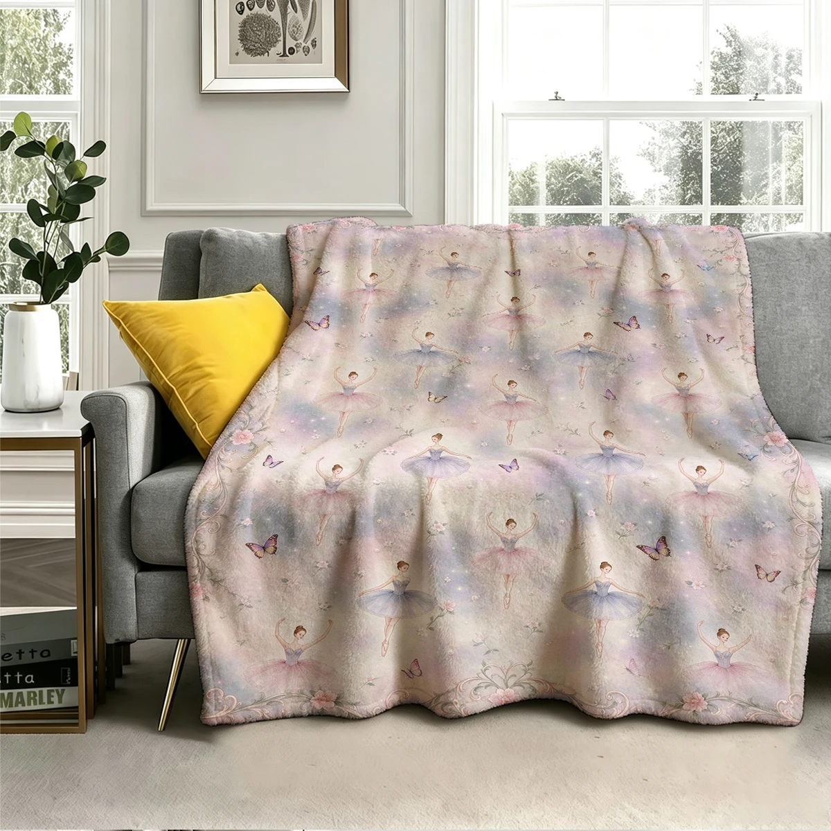 Ballerina Pearl Flannel Blanket Warm Soft Halloween Christmas Decorative Couch Warm Cozy All-Season Gift