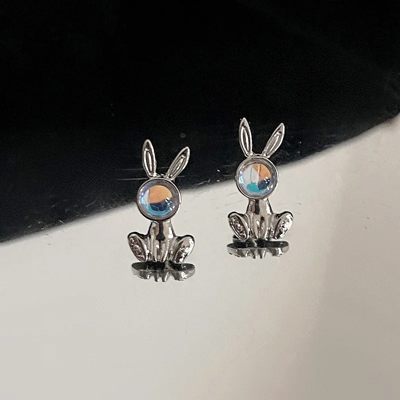 Exquisite Cute Animal Cat Stud Earrings For Women Zircon Leaves Rabbit Butterfly Rhinestone Earring Party Christmas Jewelry Gift