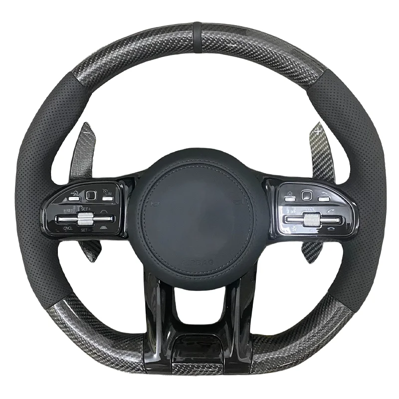 

Carbon Fibre All-black Steering Wheel For Mercedess Benzs W207 W212 W215 AMG S C G-Class