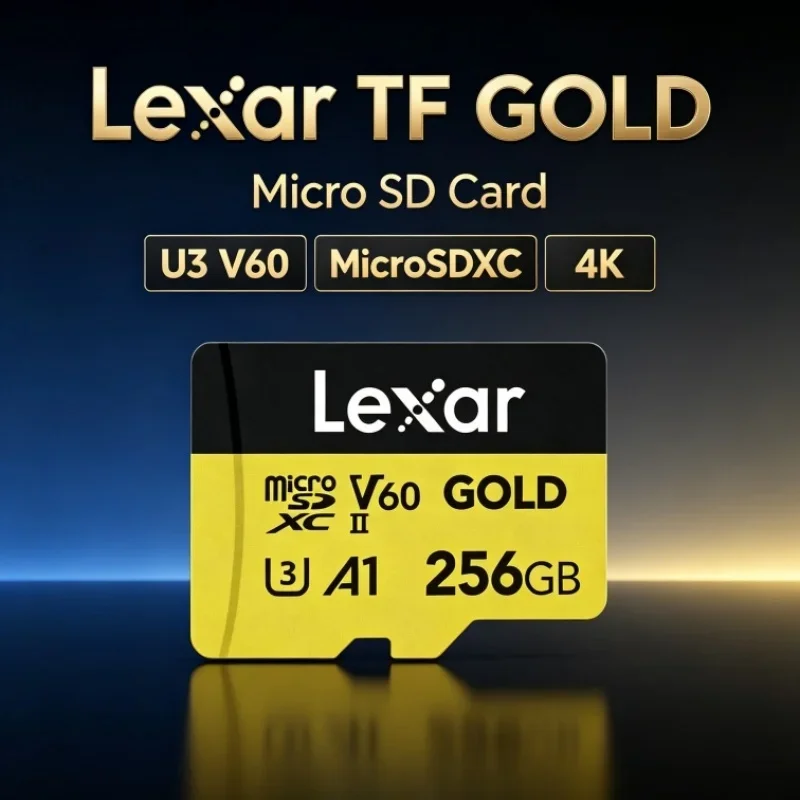Lexar TF GOLD Professional TF Card microSDXC Memory Card 4K A1 C10 U3 V60 SD Card 128GB 256GB for Switch