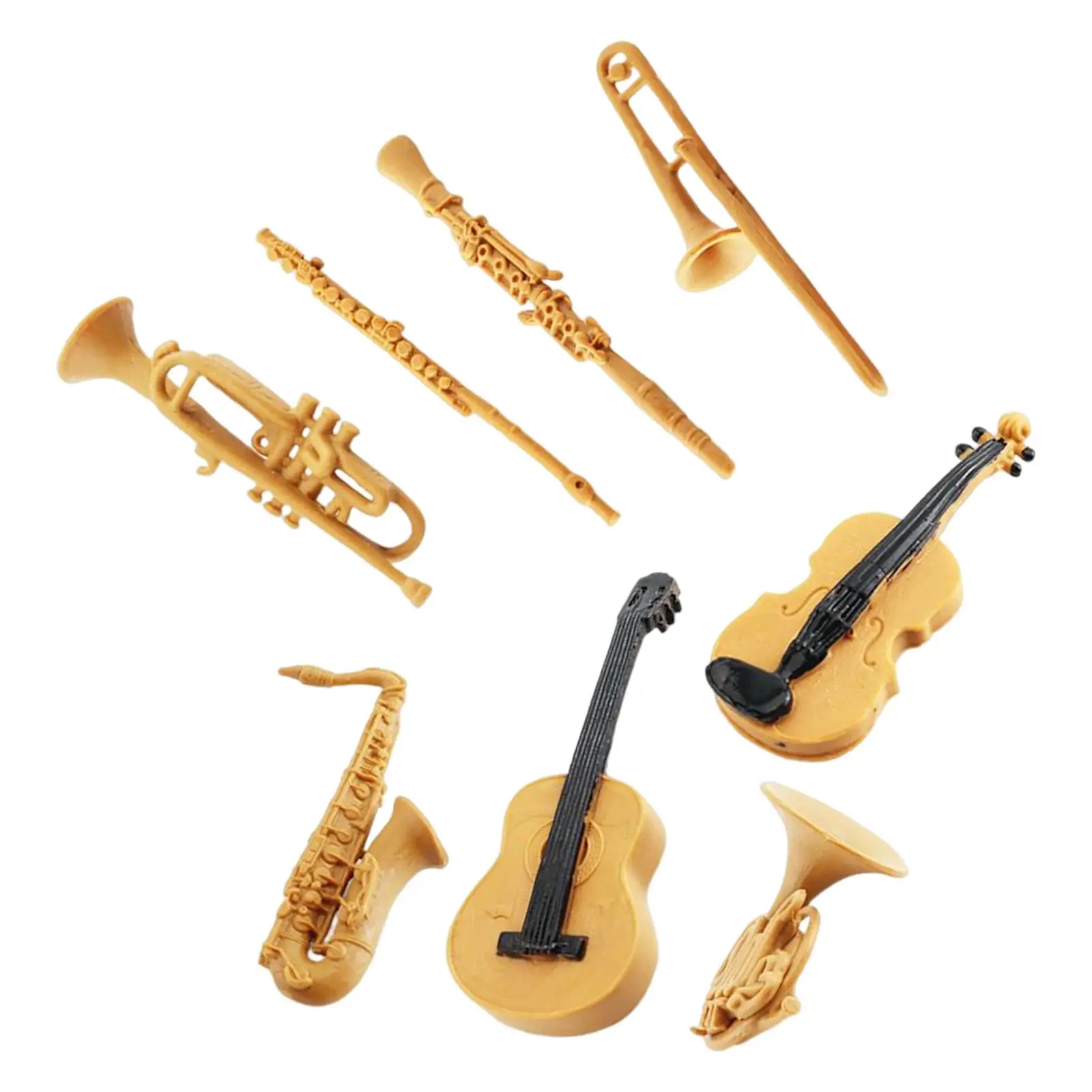 Miniature Guitar Model Decor Musical Instrument Cognition Model for Crafts