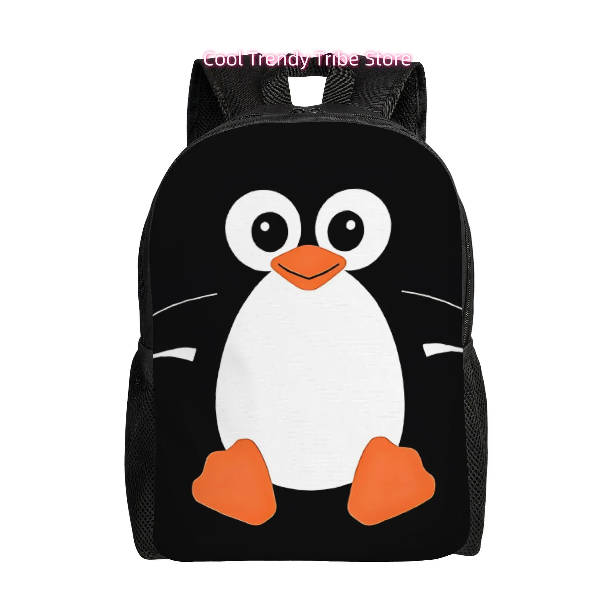 Joyful Penguin Easy Everyday Backpack with One Main Compartment, Perfect for Laid-Back Routines, Apartment Life, Or Quick Errand