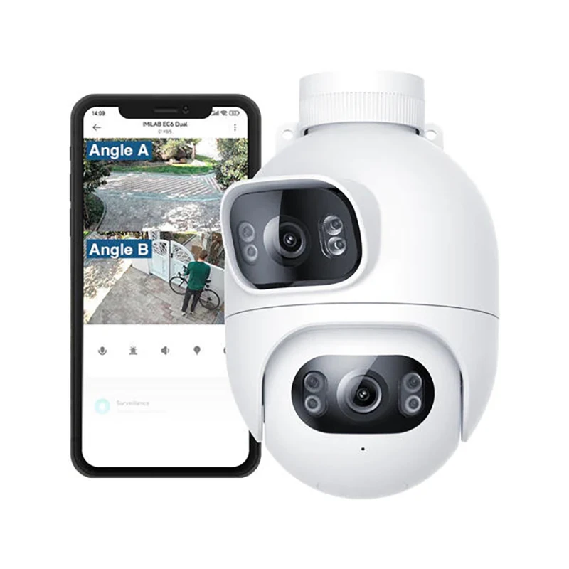 Global EC6 Dual 2K WiFi Spotlight Outdoor Camera Dual lenses Night Vision 360 Dual Angle For Mi Home APP