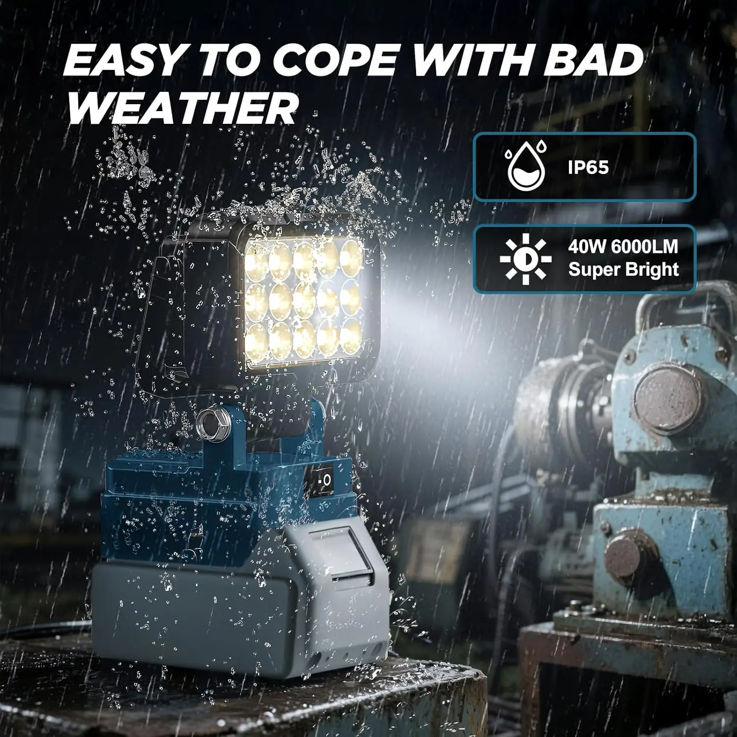 LED Work Light For Makita 18V Battery 145° Adjustable Floodlight with 2 USB PortAs Auto Repair Camping Lamp Battery Not Included