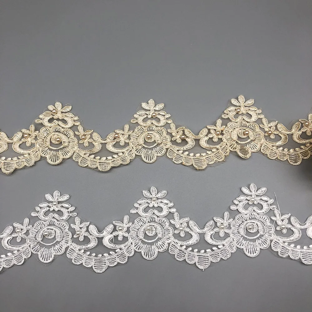 1 Yard 9CM Car Bone Lace Trim Material DIY Hand Sewing Clothes Wedding Dress Corset Trimming Ribbon Decoration Accessories