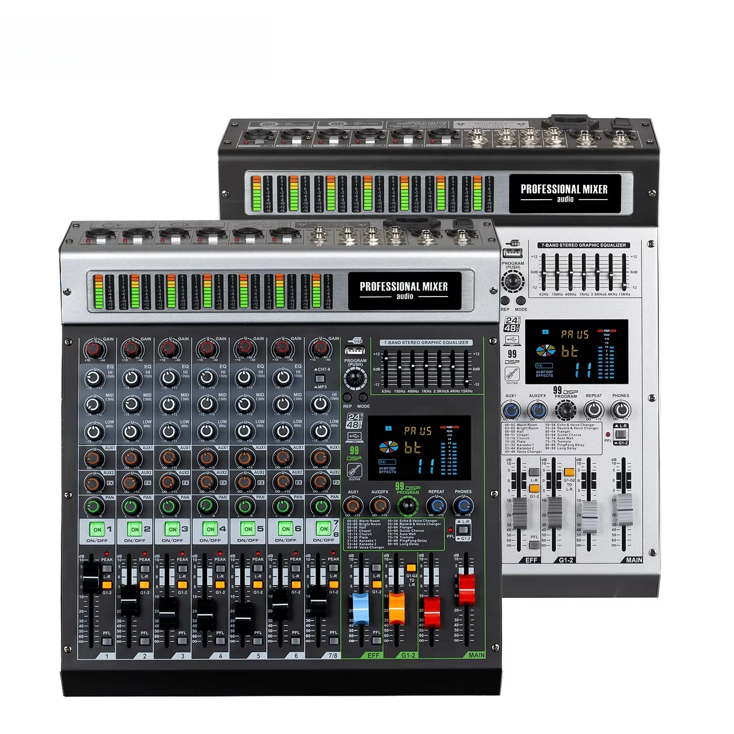 GAX-MK8 Professional Mixer Sound Mixer Processor 2 Groups 99DSP 8 Channels
