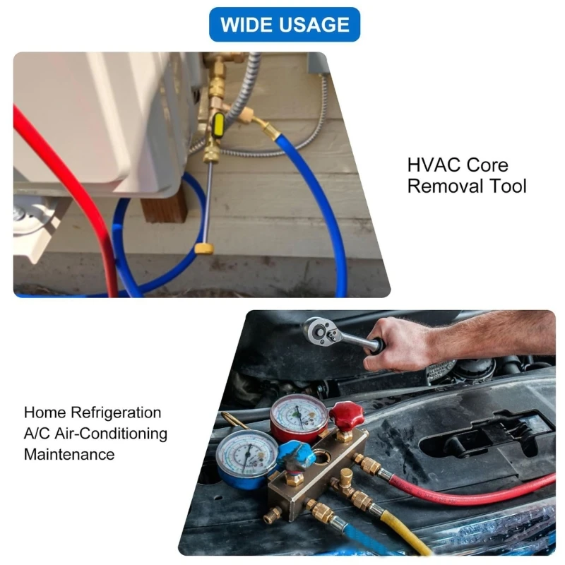 

E06B Multifunctional Refrigeration Service With Cores Removal Tool And Adapters