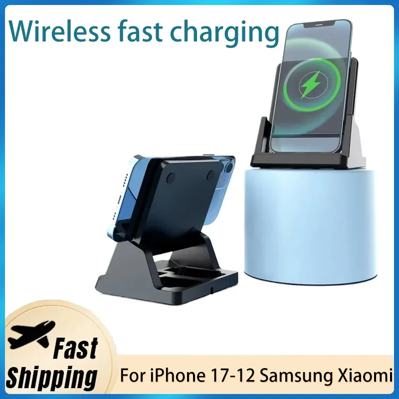 

15W Fast Wireless Charger Stand, Qi Wireless Charging Station Phone Holder for iPhone 17 16 15 14 13 12 Pro Max Samsung Xiaomi