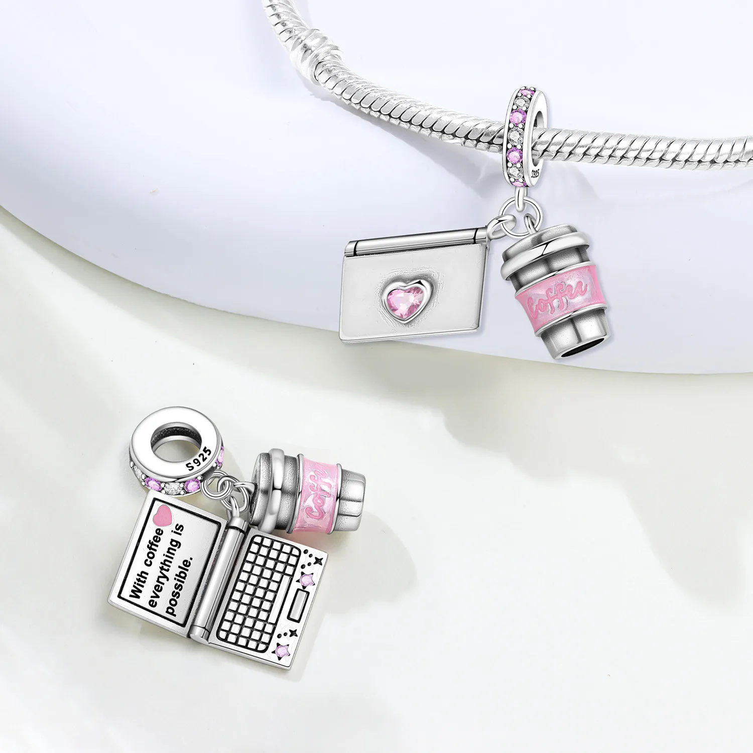 Orstarry S925 Sterling Silver Charm Headphones Musical Note Daily Essentials Pendants For Bracelet DIY Jewelry Making Women Gift view 5