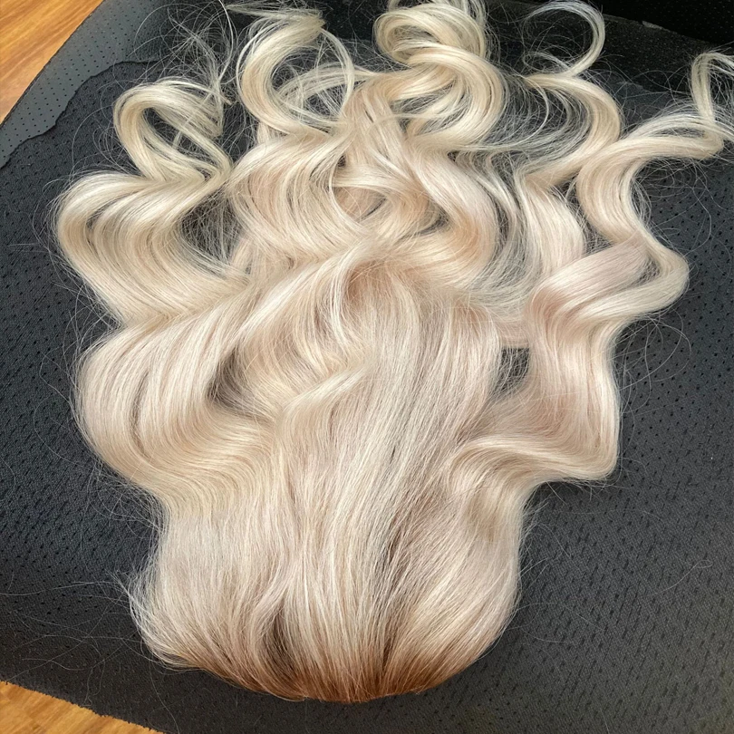 6-20 Zoll Ombre Farbe Echthaar Topper blonde Pu Mono Basis 100% Remy Haar Haarteil Haut Clip in 4/613 Toupet Haar für Frauen