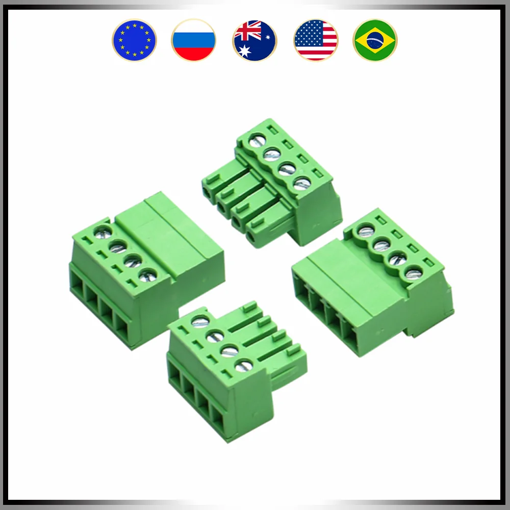 Terminals 15EDGKP 3.81mm 2pin 3pin 4pin 5pin - 24pin Solder-free Butt 2EDG Male and Female To Plug-in Green Terminal 15EDGRK
