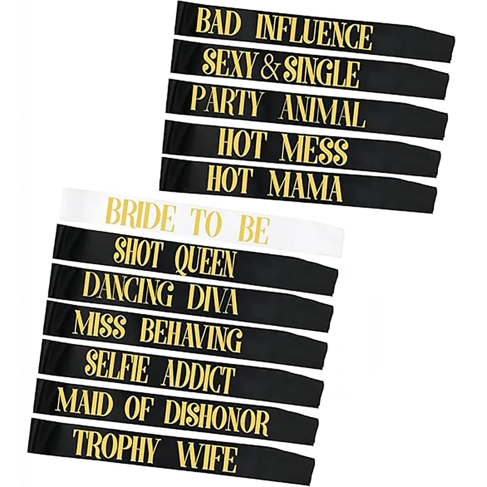 

12 Pack Bride Team Sash Bachelorette Bridesmaid Souvenirs Bride To Be Decorations Unique Bridal Shower Gift Wedding Day Supplies