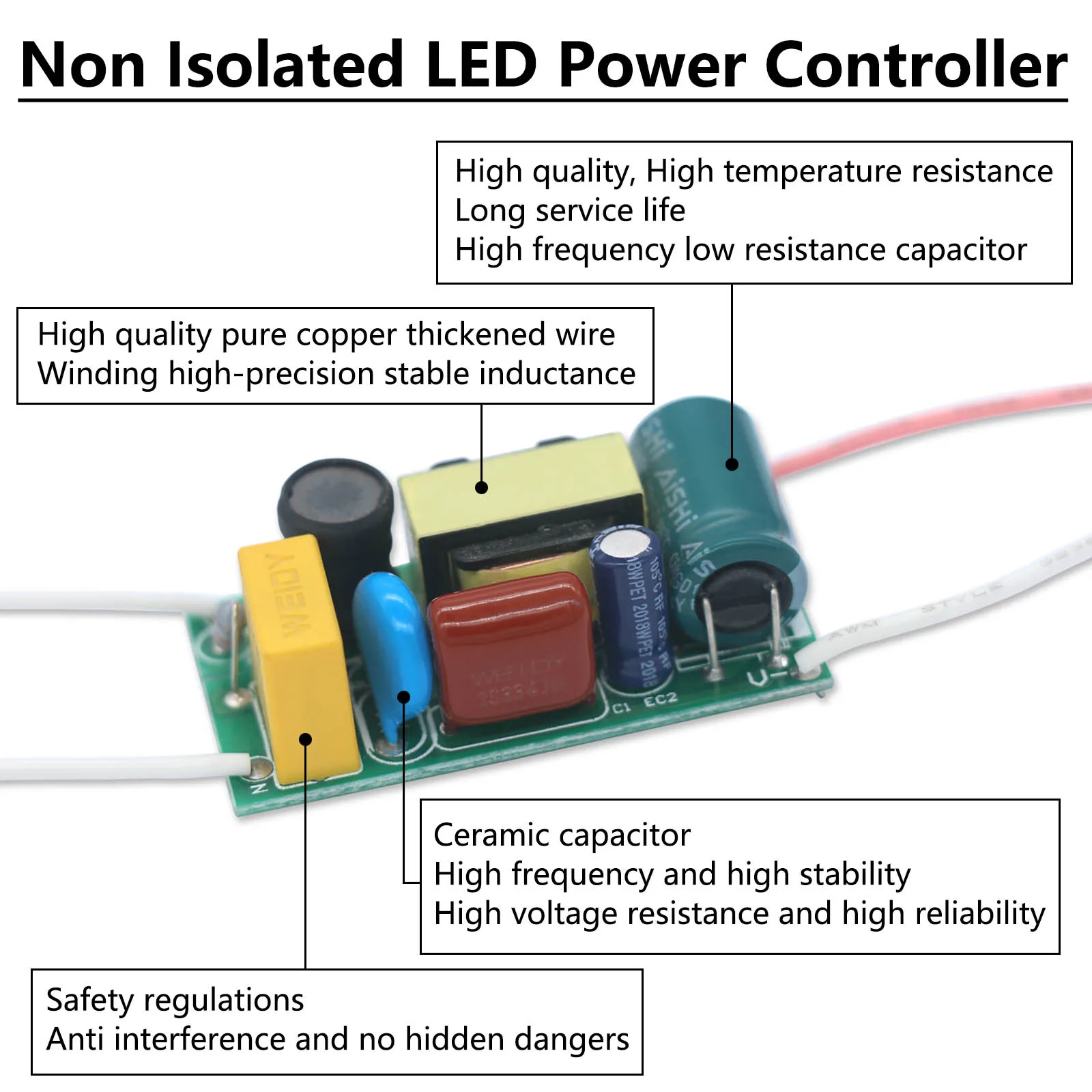 Driver LED 24-36W trasformatore di illuminazione a corrente costante Non isolato 300mA unità di alimentazione convertitore da AC220-240V a DC80-120V