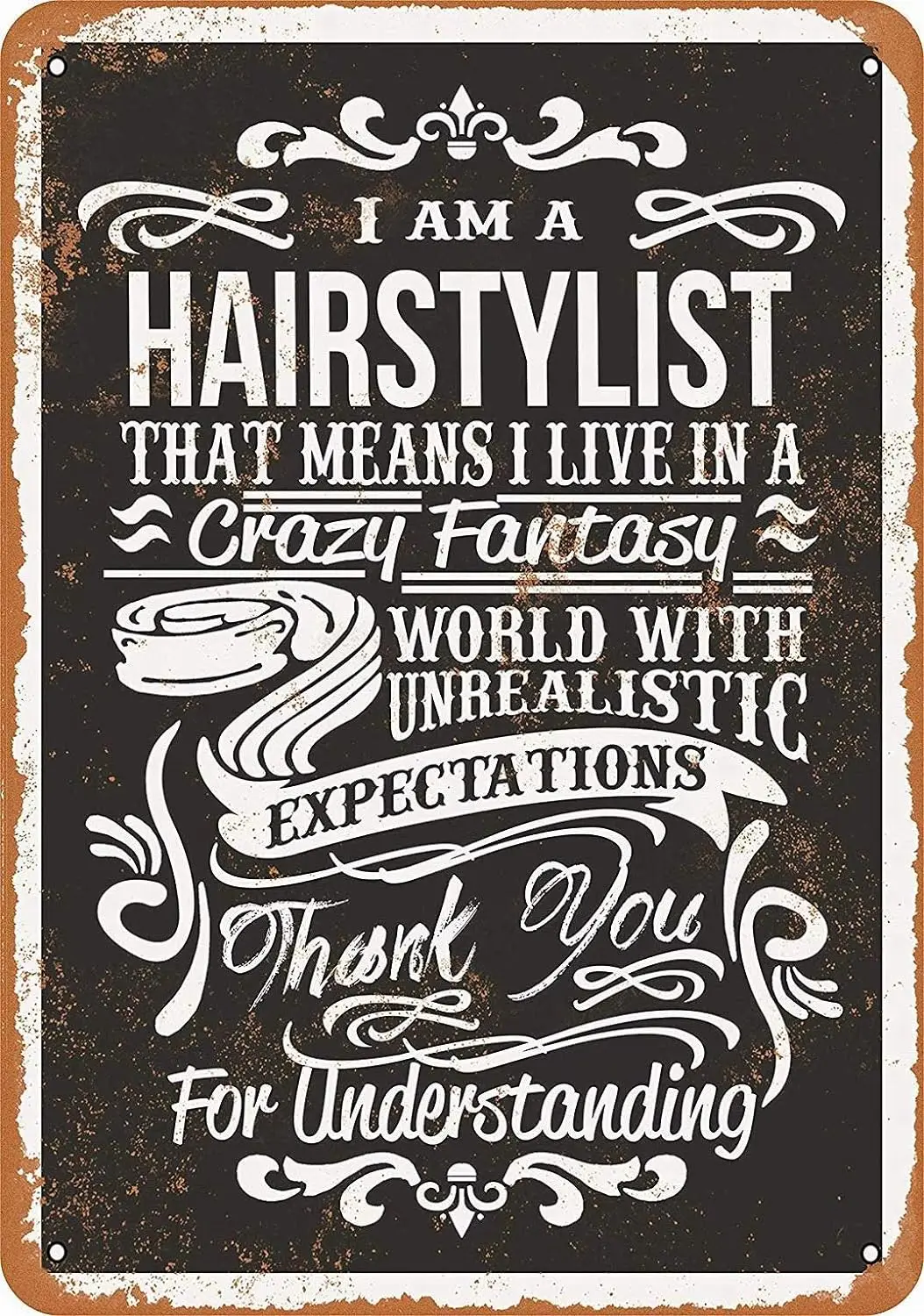 Tin Sign For 8X12 Metal Sign - Crazy Hairstylist Retro Decor Sign