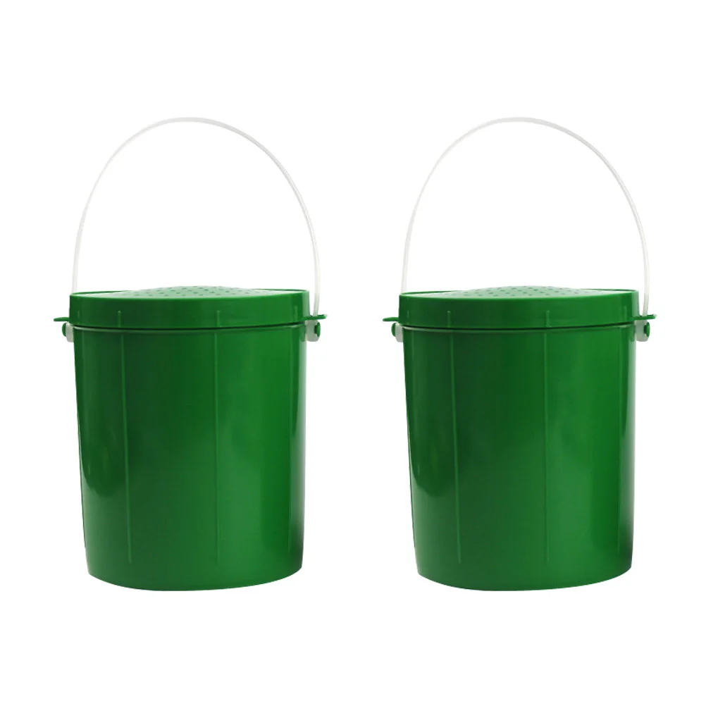 

2pcs Live Lures Bucket Bait Container with Breathable Holes for Fishing Gear Accessories Round PVC Containers Storage