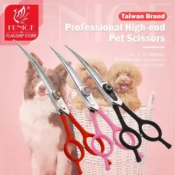 Fenice 6.5/7.0 inch Professional Pet Grooming Scissors,Curved Shears,Japan 440C ,Colorful Scissor,for Dog Hairdressing Groomer