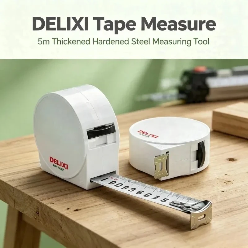 DELIXI Tape Measure 5m Thickened Hardened 3m Steel High Precision Ranging Tool Portable Woodworking Measuring Tool