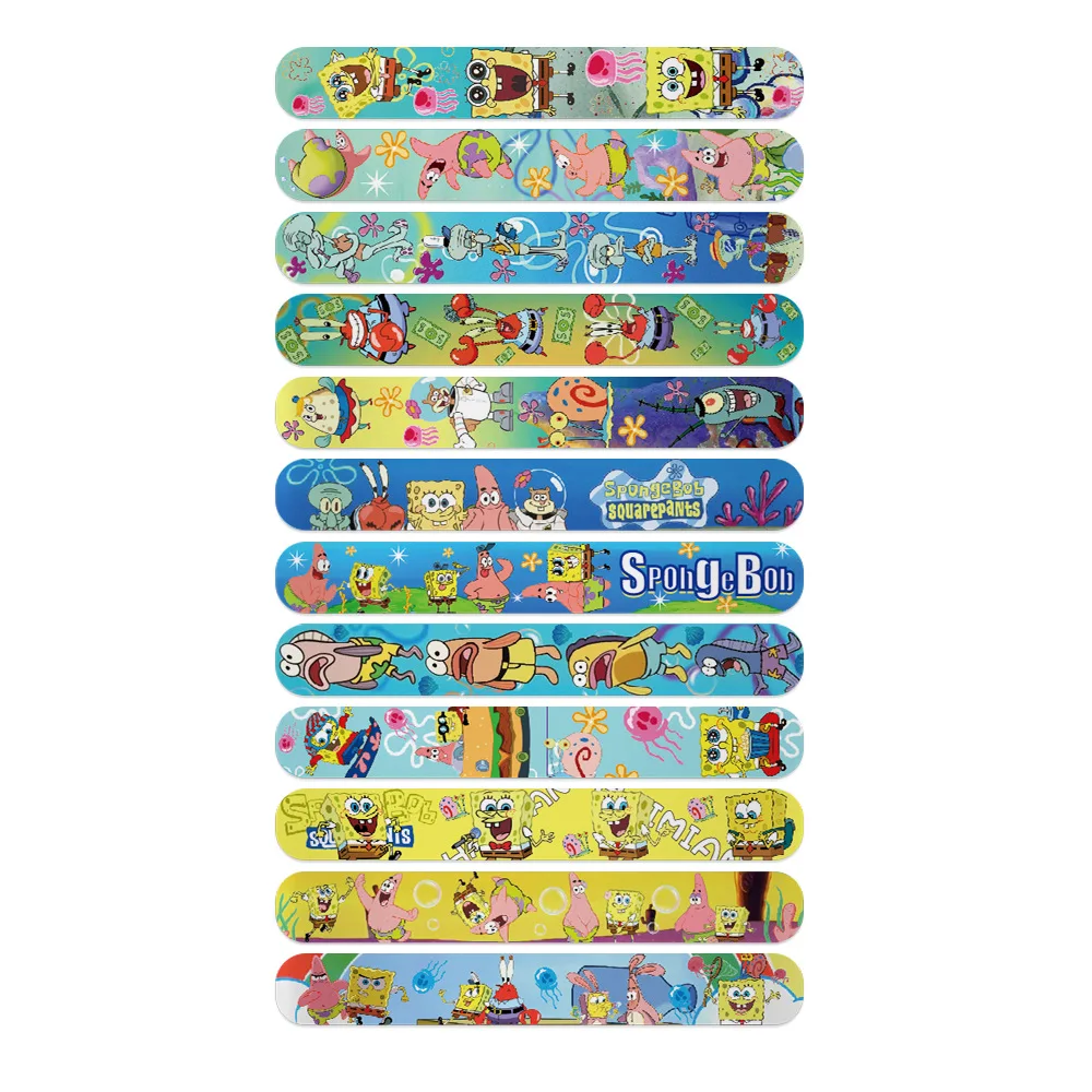 12 Stück Spongebob Schnapparmbänder Cartoon Anime Armbänder für Partygeschenke Geburtstagsfeiern Klassenzimmer-Belohnungen Veranstaltungen – Detail 2