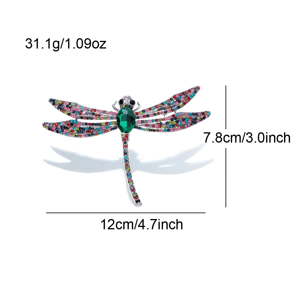 CINDY XIANG 3.0inch*4.7inch Size Very Big Size Dragonfly Brooch Winter Vintage Fashion Insect Pin 2 Colors Available