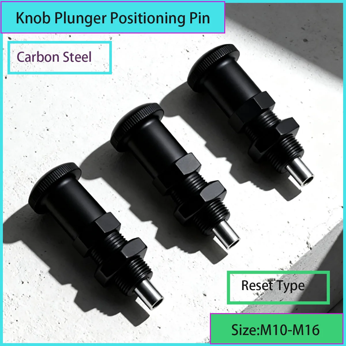 Carbon Steel Reset Knob Plunger - Spring Loaded Positioning Pin for Machinery Precision Locking & Positioning Tools