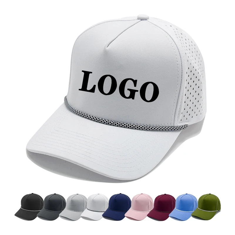 Dad Hat Embroidered Breathable Mesh 5-Panel Baseball Cap Snapback Cap Matching Rope Trucker Hats Cap with Name Customized