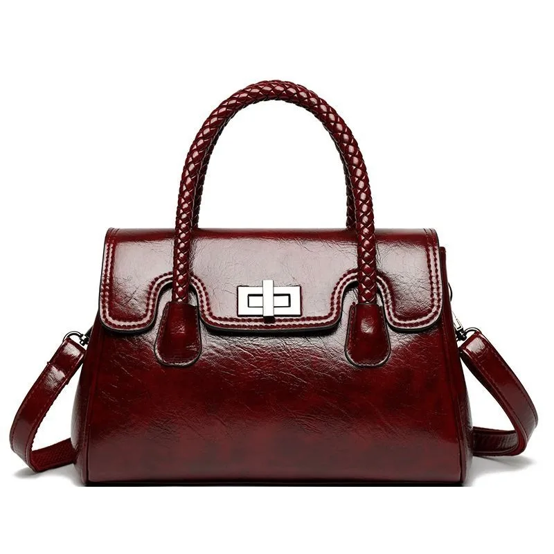 Mom Bag 2026 New Atmospheric Bag Women's Wear-resistant Material Women's Middle-aged Handbag Soft Leather Shoulder Messenger Bag