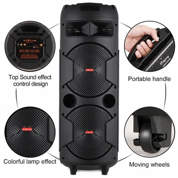 6000W Portable Bluetooth Speaker Sub Woofer Heavy Bass Sound System Party Dj Karaoke RGB Light Rechargeable Speaker 4