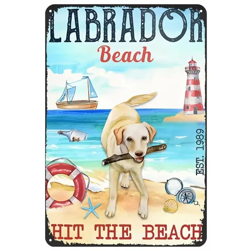 Labrador Corgi Boxer Dogs Coffee Co. Posters Plate Canvas Painting Wall Decor for Bars Man Cave Cafe Clubs Retro Posters