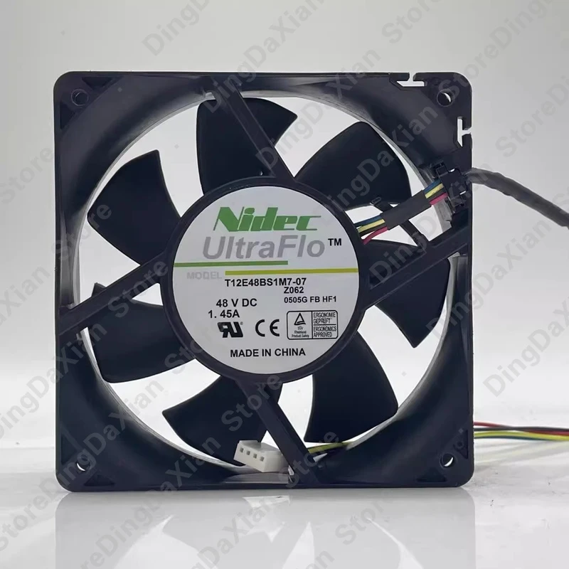

D+FOR NIDEC T12E48BS1M7-07 12038 DC48V 1.45A 4-Wire Cooling Fan 1PCS