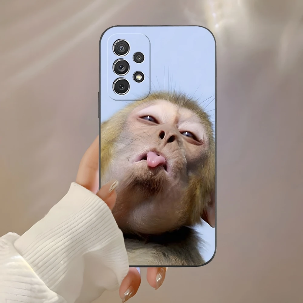 Monkey Sipping Caprisun Meme Phone Case for Samsung S24 Ultra S22 S23 S20 Fe S21 Plus Galaxy A54 A34 A24 A53 M54 Note 20 Cover