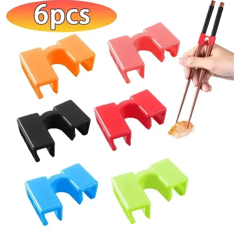 6Pcs Training Chopsticks Replaceable Practice Chopsticks Plastic Non Slippery Heat Resistant Training Chopstick Right Left Hand