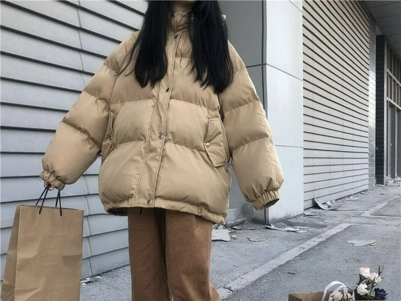 

2025 New Style Puffer Jacket Winter Loose Thickened Short Hooded Cotton Jacket Casual Fashion Versatile Women