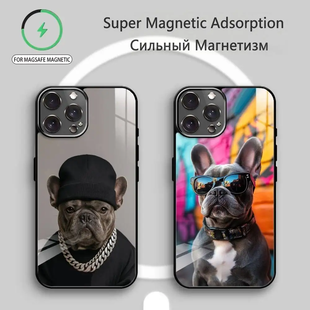 

Frenchies French B-Bulldog D-Dog Phone Case For iPhone17,16,15,14,13,12,11 Plus,Pro Max Magnetic For Magsafe Wireless Charging