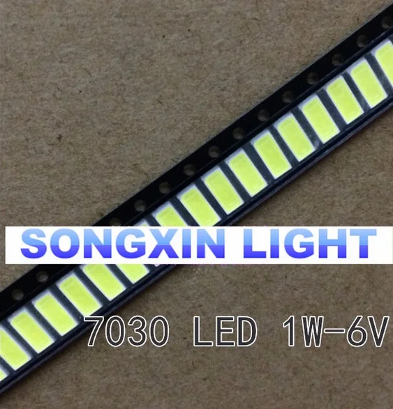 50pcs SEOUL LED Backlight 1W 7030 6V Cool white 90-100LM LCD Backlight for TV TV Application