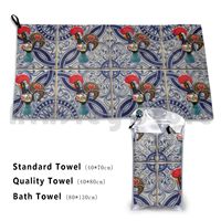Portugal Art , Galo De Barcelos Custom Towel Bath Towel Portugal Portuguese Azores Azorean Madeira Galo