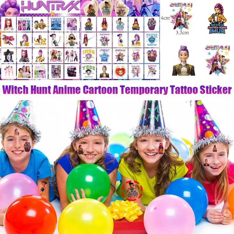 

20pcs/set Cartoon Kpop Demon Hunters Temporary Tattoo Sticker Rumi Cute Waterproof Tattoo For Funny Birthday Party Gift