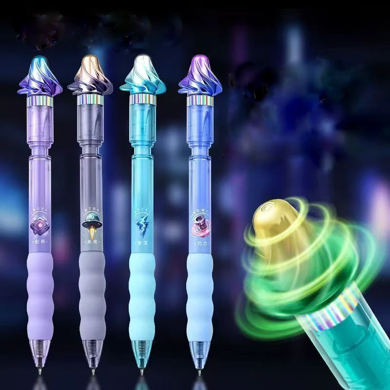 

1 шт., креативная забавная вращающаяся ручка с уровнем духа, нейтральная ручка-кисть, детская вращающаяся канцелярская ручка для снятия стресса