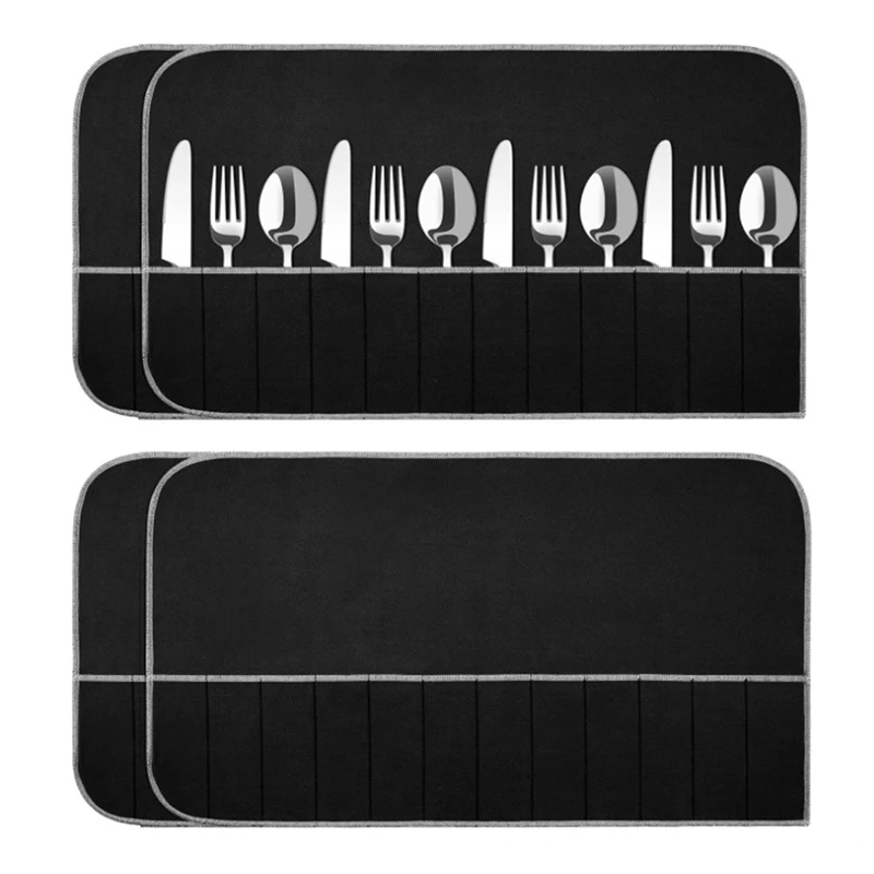 ABNO-Silver Storage Bags Silver Storage Cloth Felt Flatware Organizer Anti Tarnish Silver Protector Bags 4Pcs
