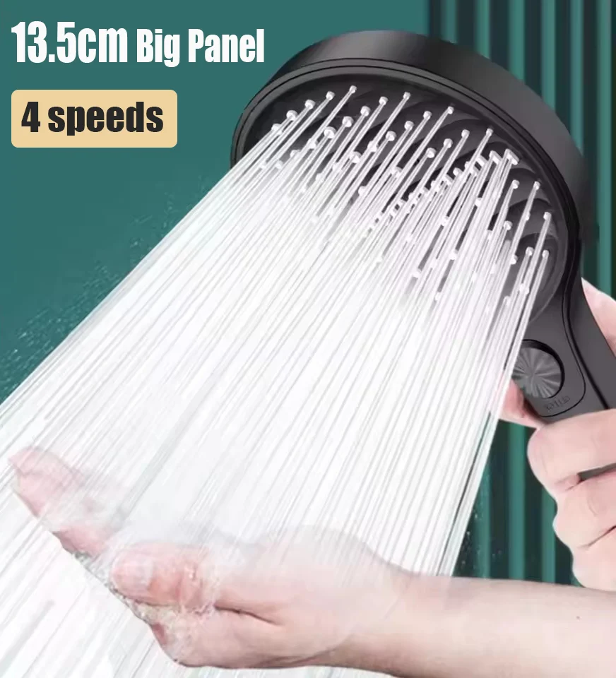

13,5 см большая панель для душа высокого давления, 4 режима, регулируемая насадка для душа, многофункциональный водосберегающий распылитель, аксессуары для ванной комнаты