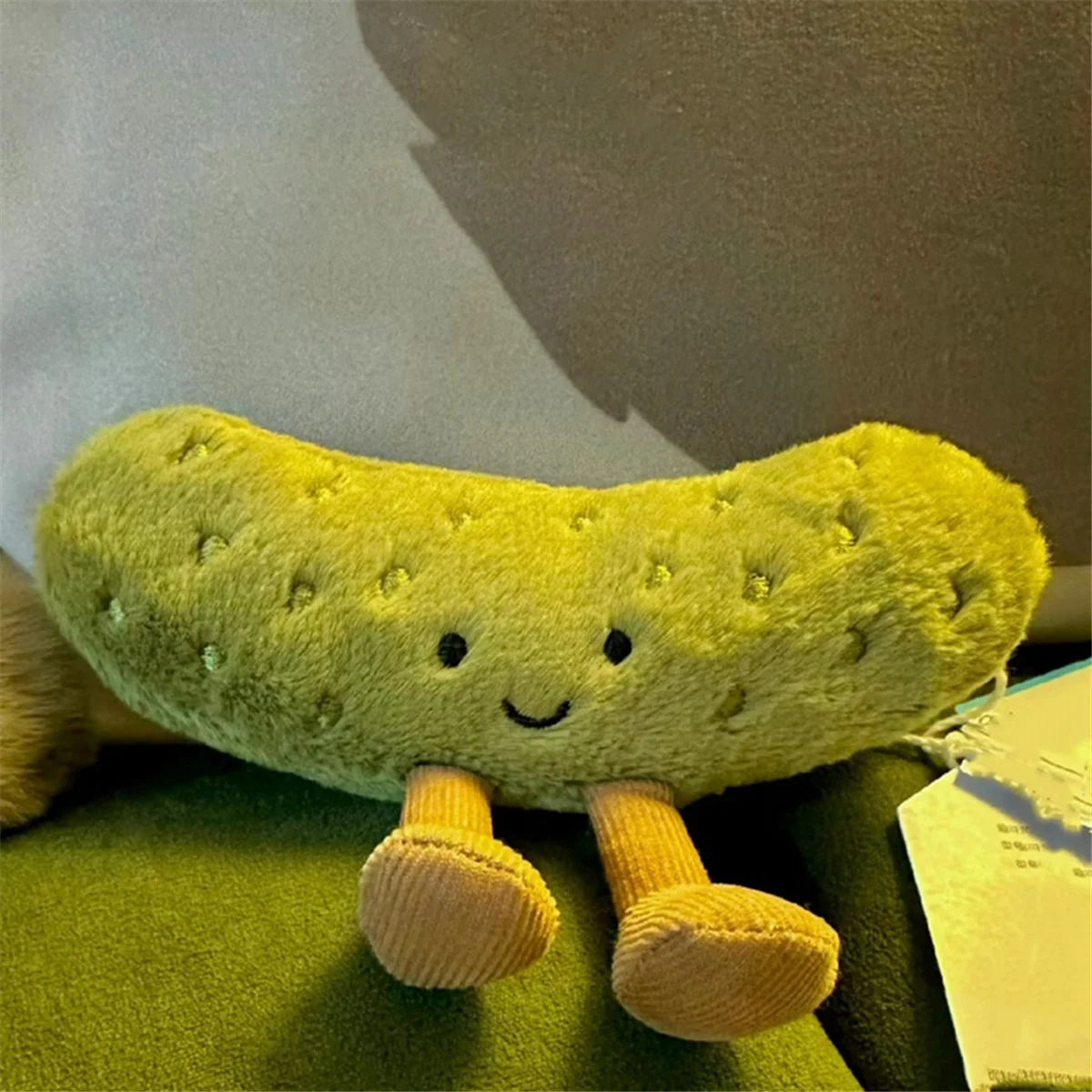 Green Pickle Plush Doll Small Vegetable Food Cushion Decoration Children'S Birthday Gift