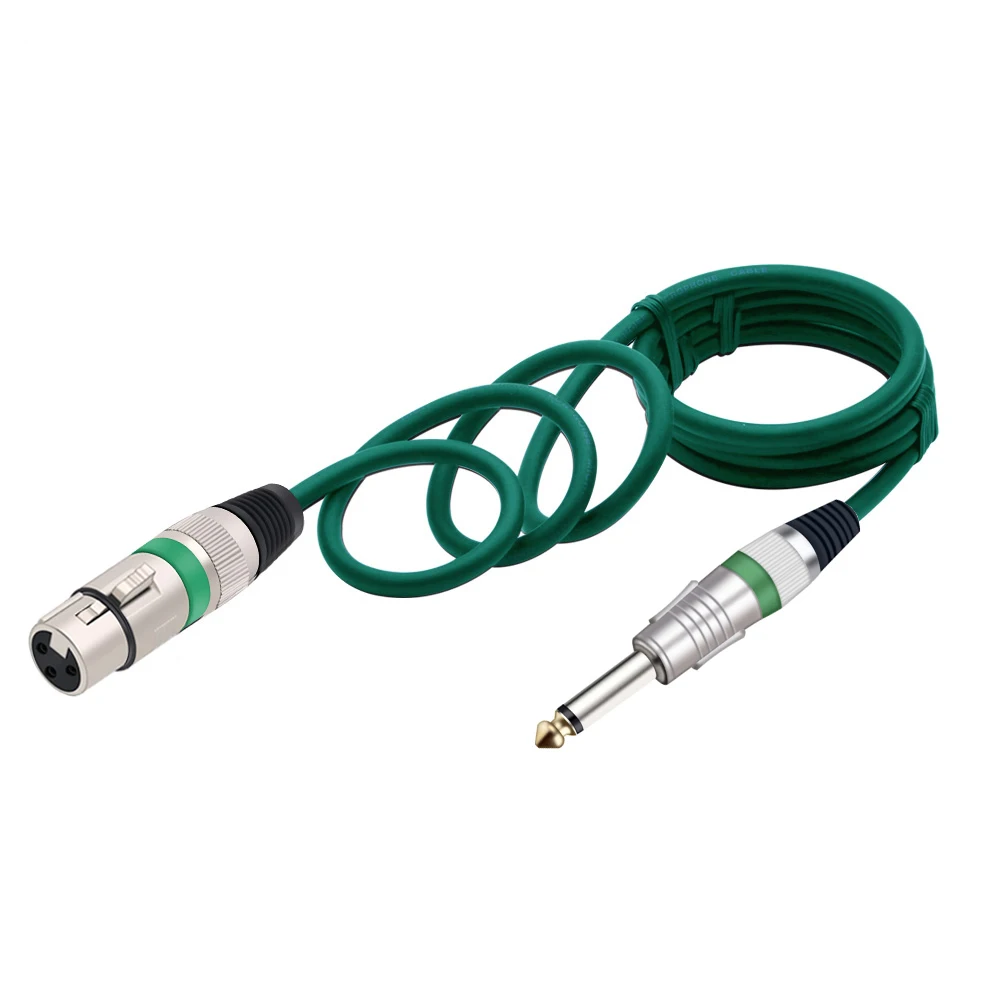 3Pin Female XLR to 1/4 (6.35mm) TS Mono Jack Unbalanced Microphone Cable Mic Cord for Dynamic Microphone 0.3m 1m 2m 3m 5m 10m